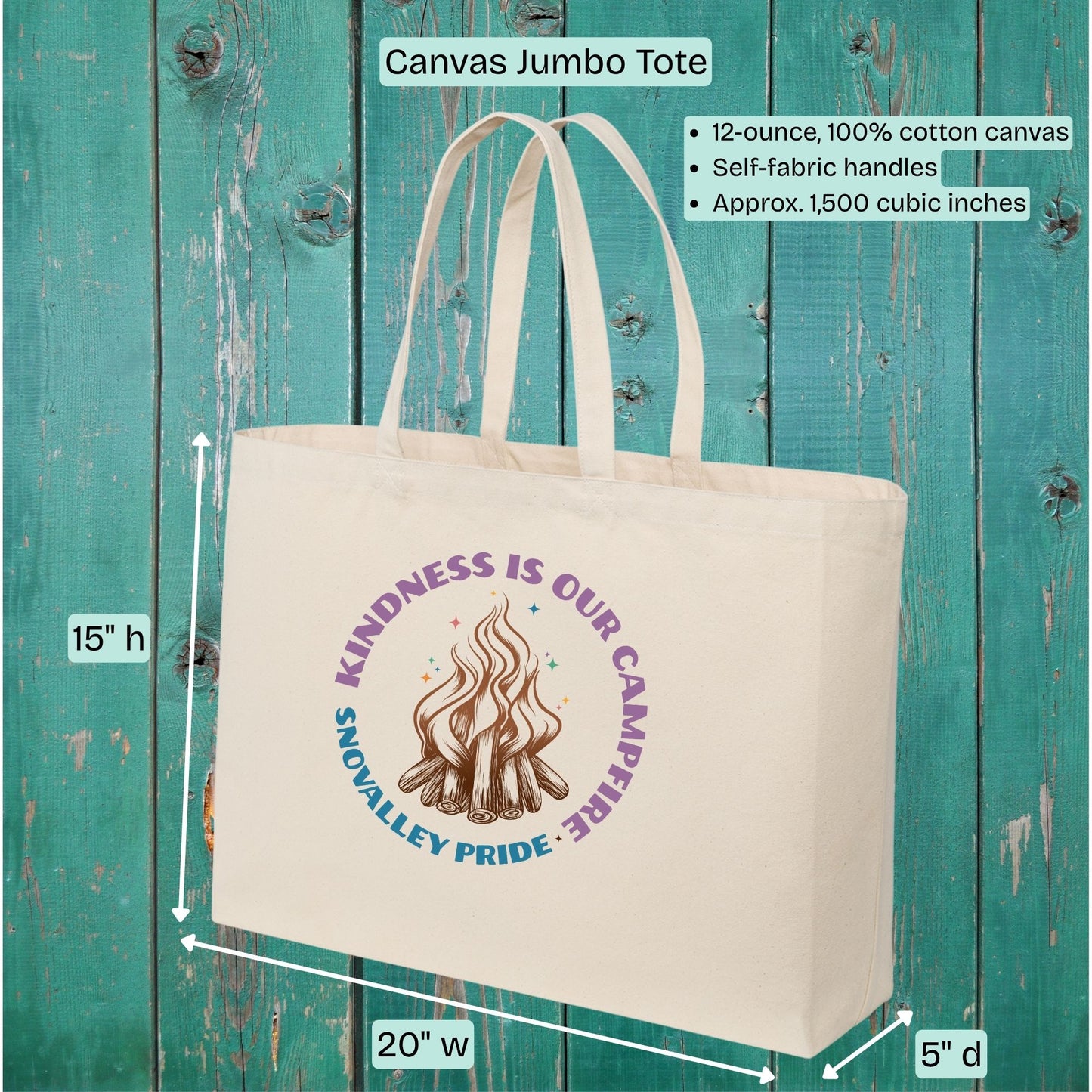 SnoValley Pride Kindness is Our Campfire Totes