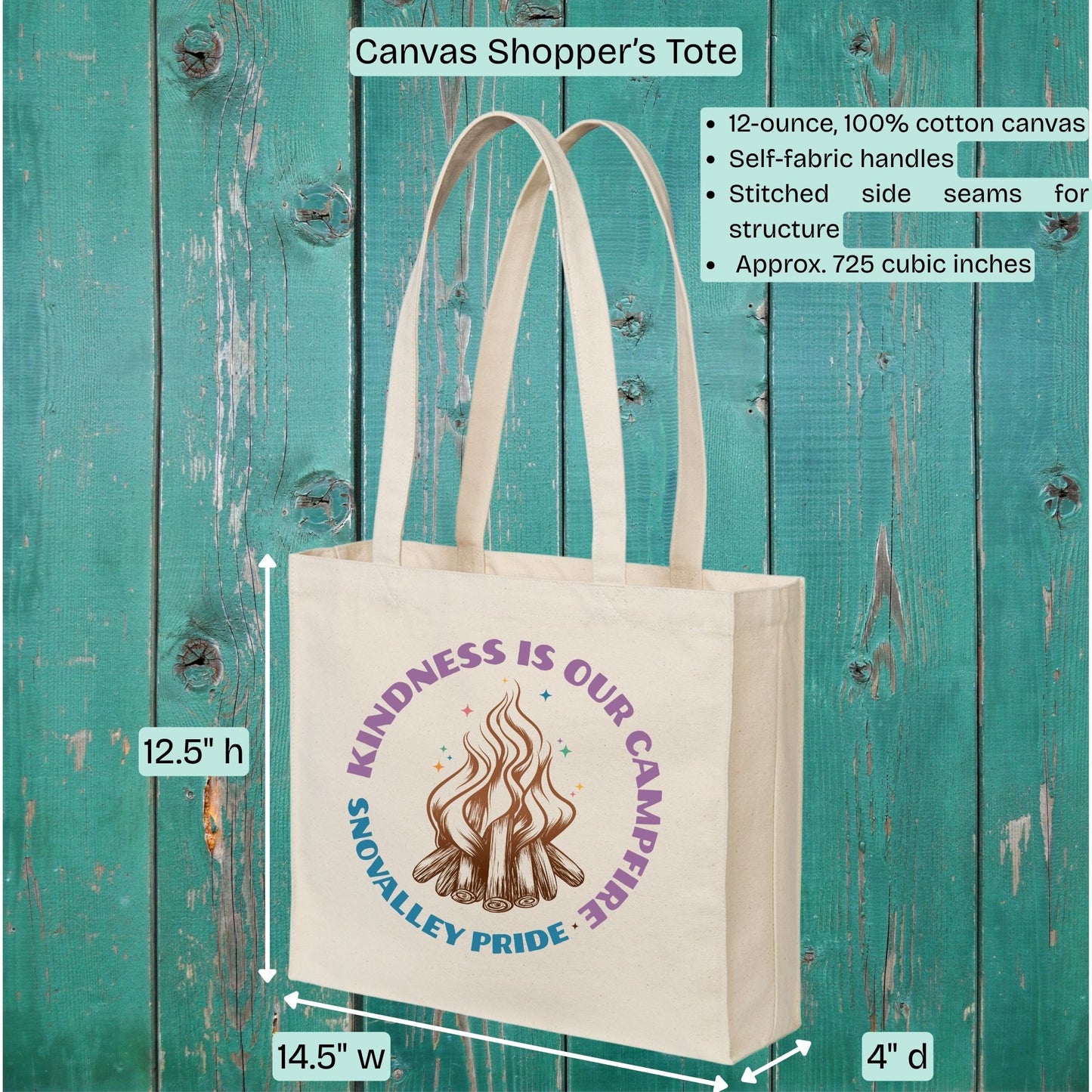 SnoValley Pride Kindness is Our Campfire Totes