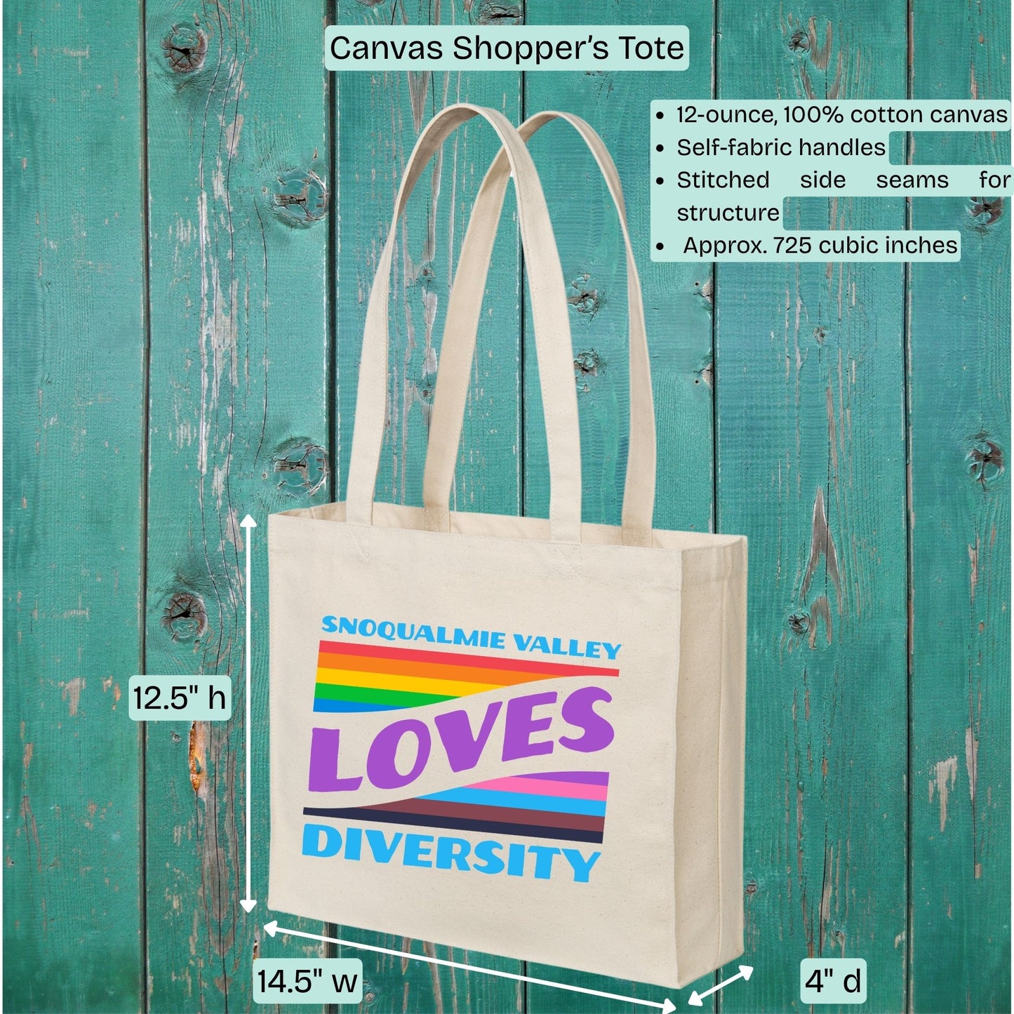 SnoValley Pride Loves Diversity Bright Totes