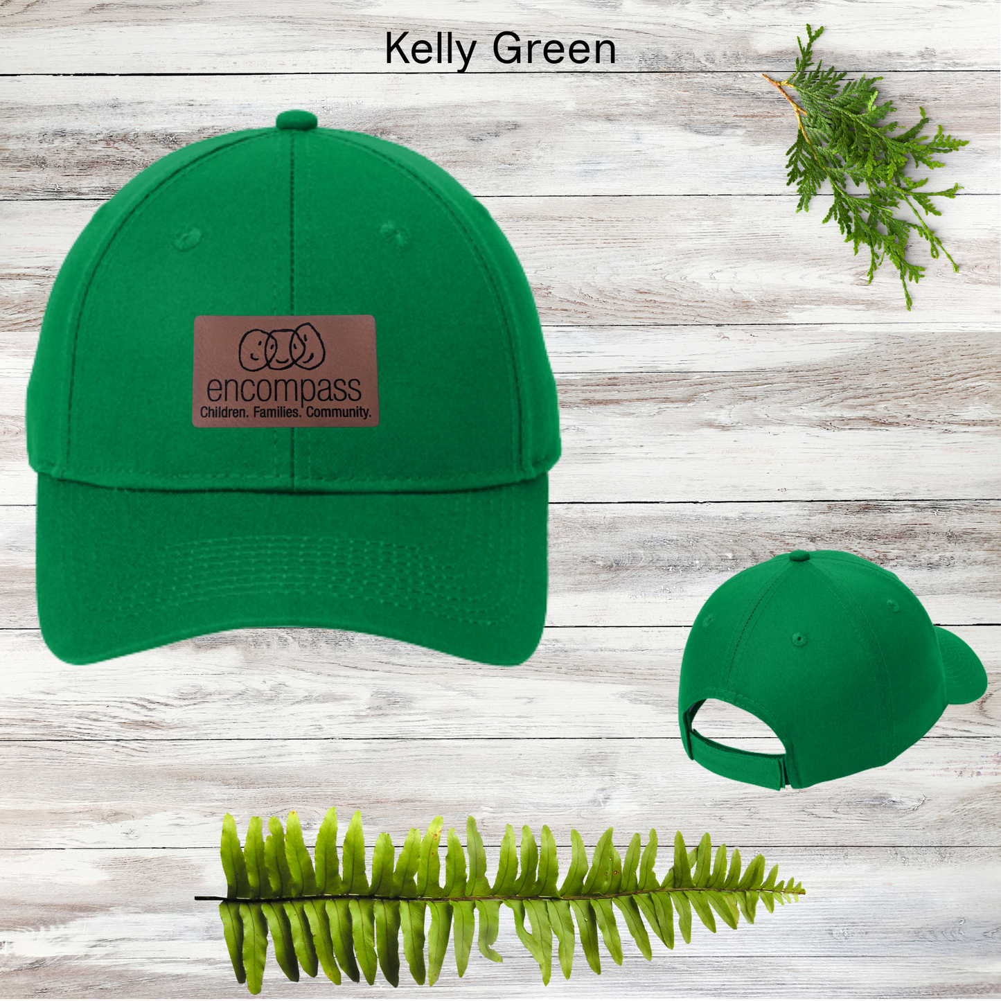 Encompass 6 Panel Twill Cap with Leather Patch