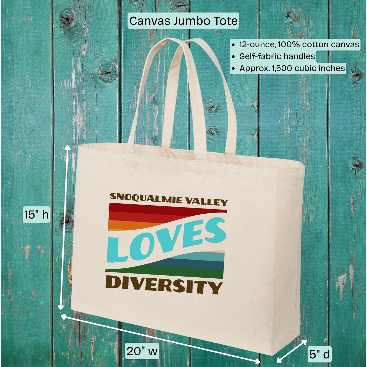 SnoValley Pride Loves Diversity Vintage Totes