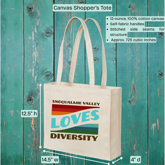 SnoValley Pride Loves Diversity Vintage Totes