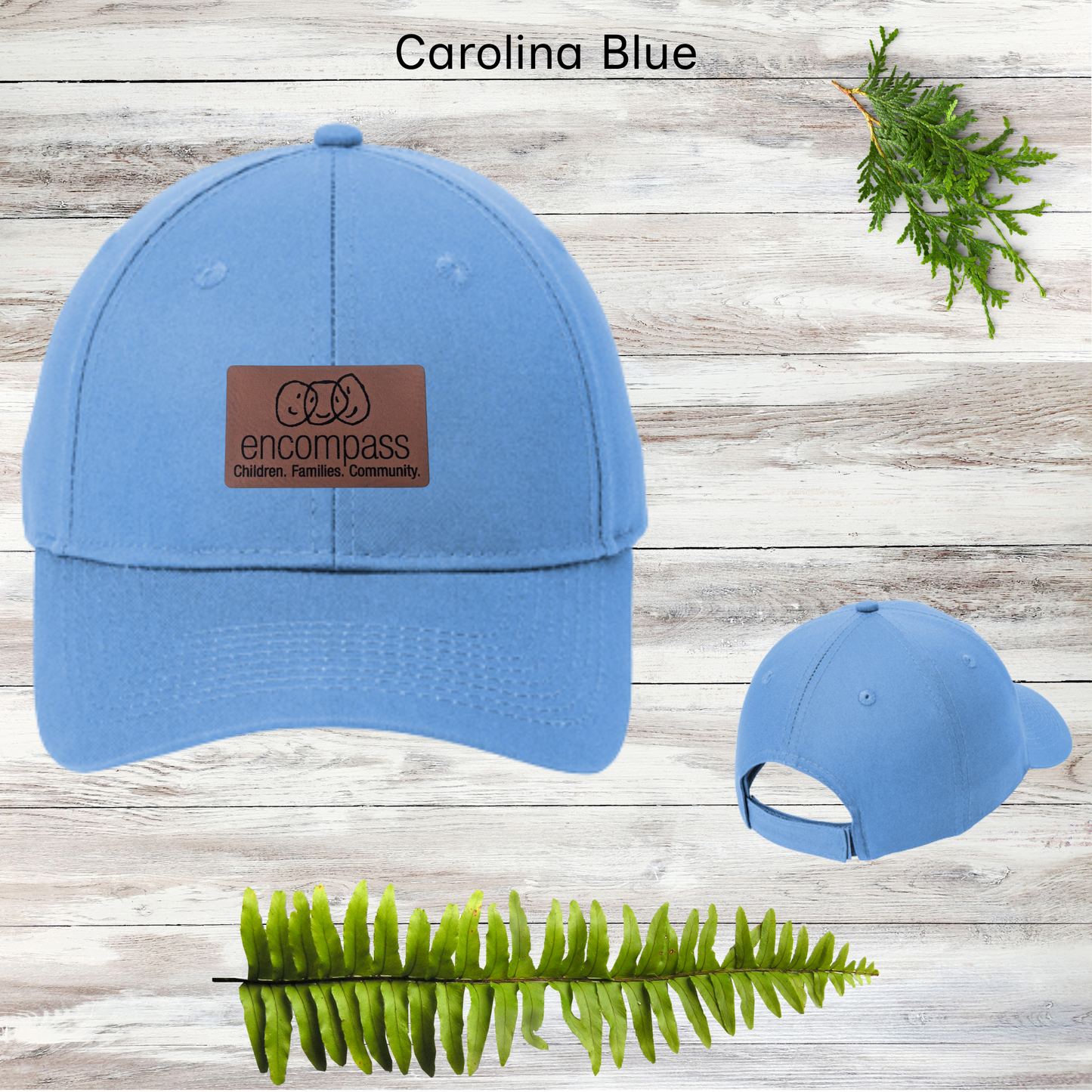 Encompass 6 Panel Twill Cap with Leather Patch