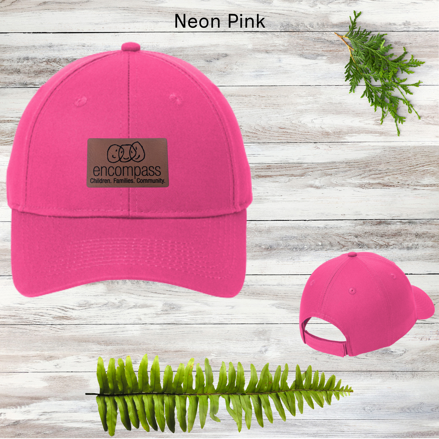 Encompass 6 Panel Twill Cap with Leather Patch