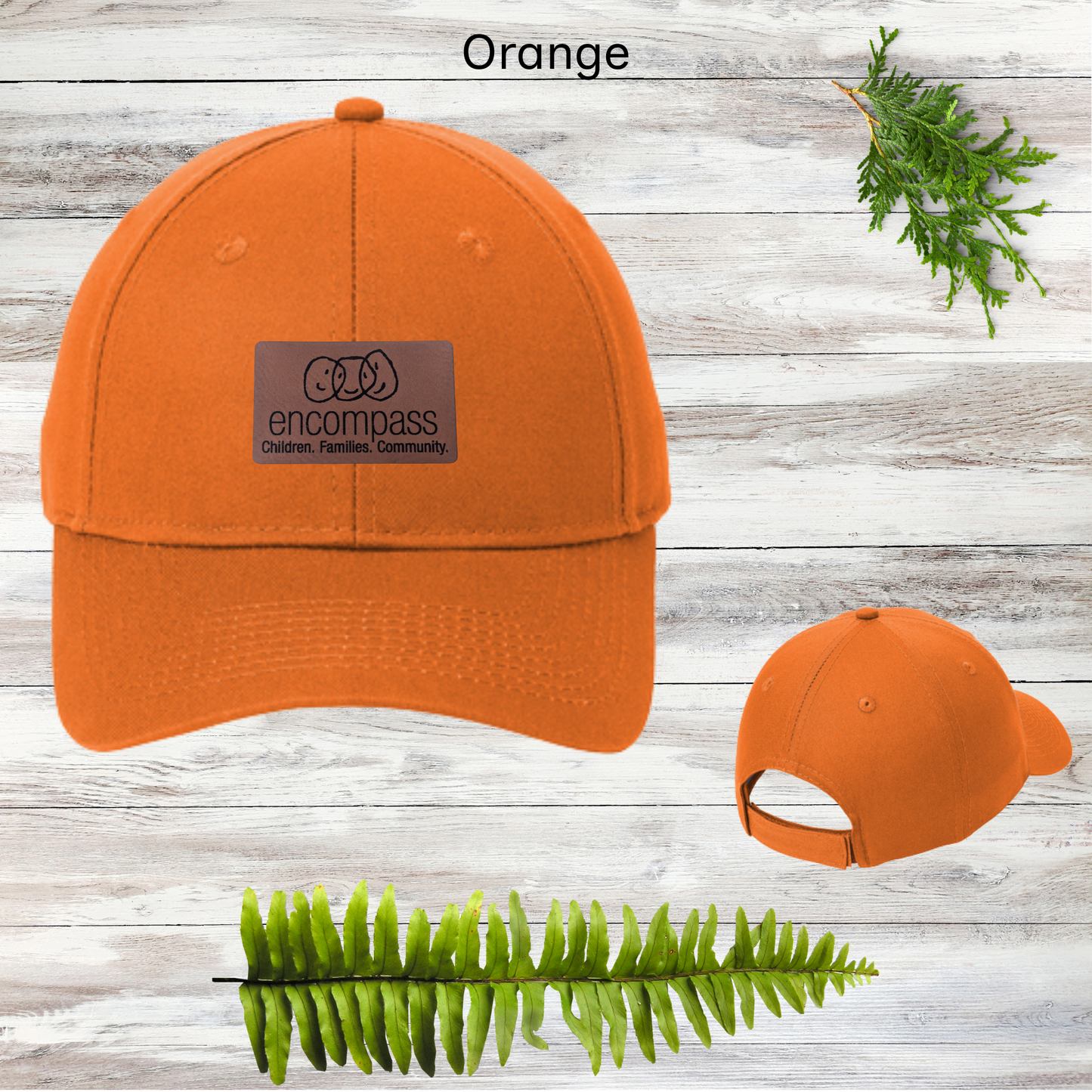 Encompass 6 Panel Twill Cap with Leather Patch