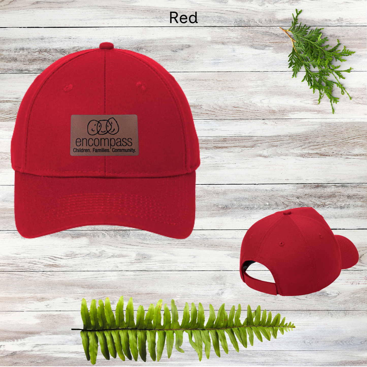 Encompass 6 Panel Twill Cap with Leather Patch