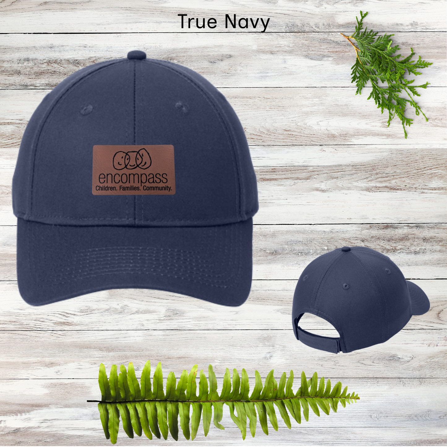 Encompass 6 Panel Twill Cap with Leather Patch